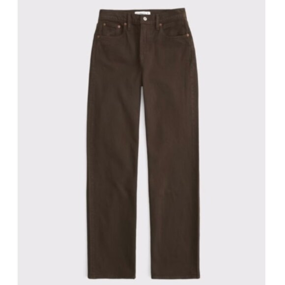 Abercrombie & Fitch Denim - Abercrombie Curve Love High Rise 90s Relaxed Jeans Brown Size 27